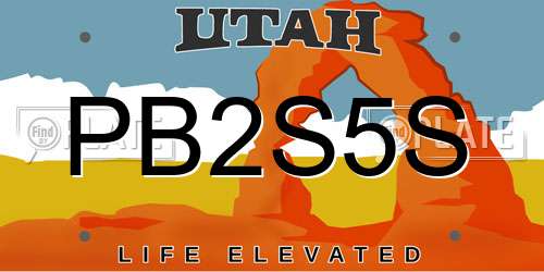 PB2S5S Utah License Plate