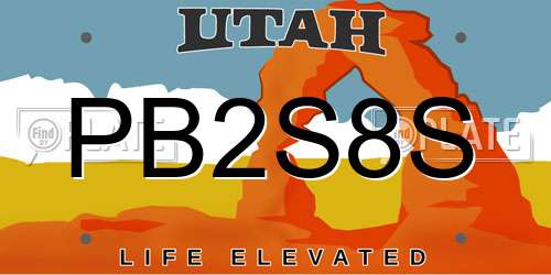 PB2S8S Utah License Plate