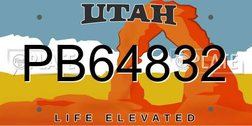 PB64832 Utah License Plate