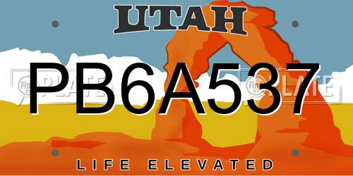 PB6A537 Utah License Plate