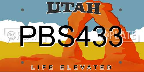 PBS433 Utah License Plate