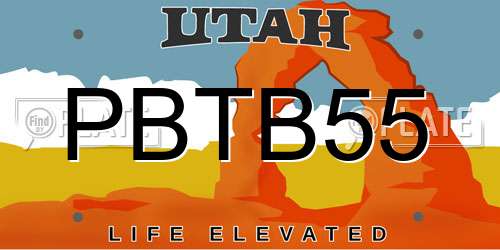 PBTB55 Utah License Plate