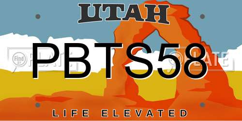 PBTS58 Utah License Plate