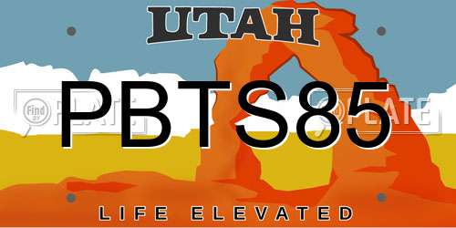 PBTS85 Utah License Plate
