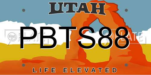 PBTS88 Utah License Plate