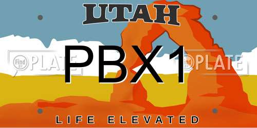 PBX1 Utah License Plate