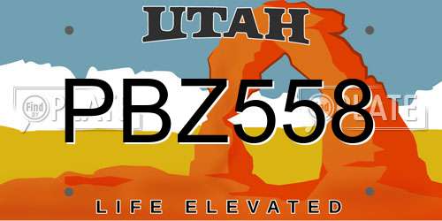 PBZ558 Utah License Plate