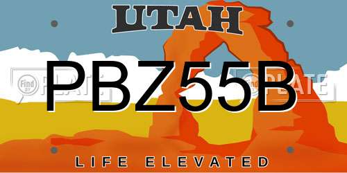PBZ55B Utah License Plate