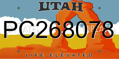 PC268078 Utah License Plate