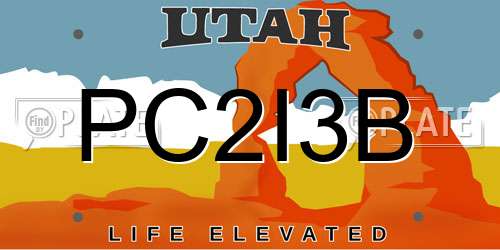 PC2I3B Utah License Plate