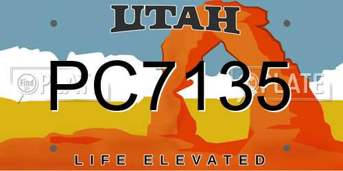 PC7135 Utah License Plate