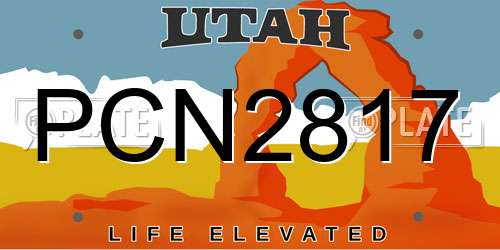 PCN2817 Utah License Plate
