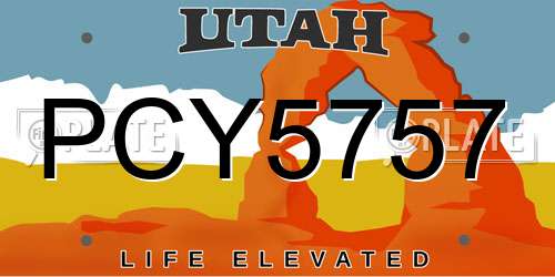 PCY5757 Utah License Plate