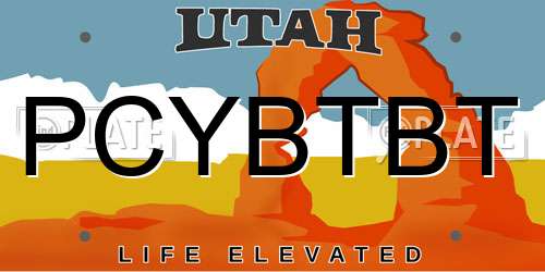 PCYBTBT Utah License Plate