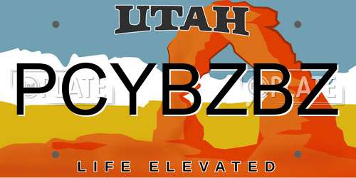 PCYBZBZ Utah License Plate