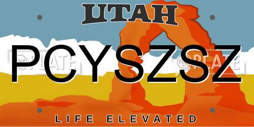 PCYSZSZ Utah License Plate
