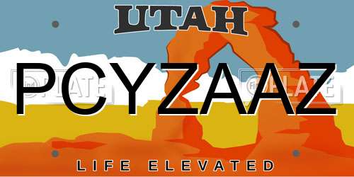 PCYZAAZ Utah License Plate