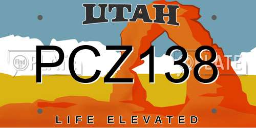 PCZ138 Utah License Plate
