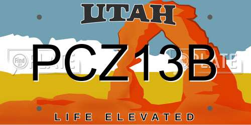 PCZ13B Utah License Plate