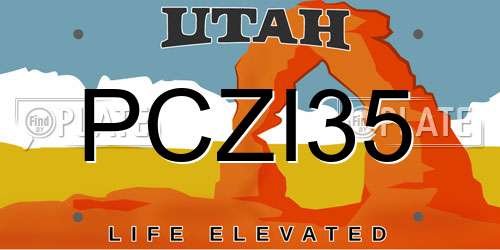 PCZI35 Utah License Plate