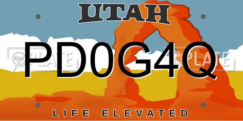 PD0G4Q Utah License Plate
