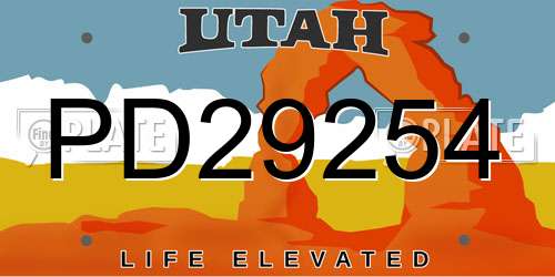 PD29254 Utah License Plate