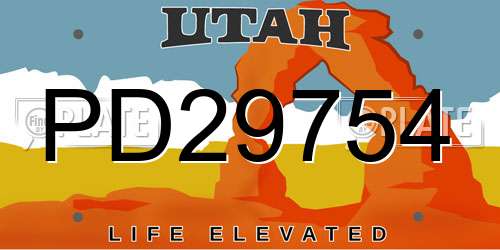 PD29754 Utah License Plate