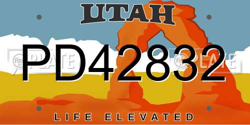 PD42832 Utah License Plate