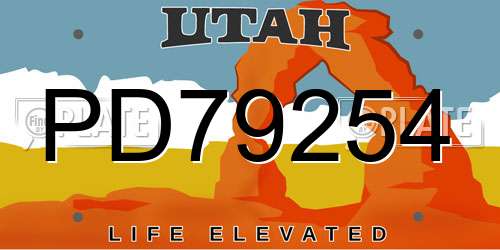 PD79254 Utah License Plate
