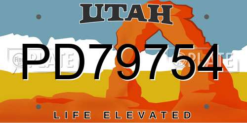 PD79754 Utah License Plate