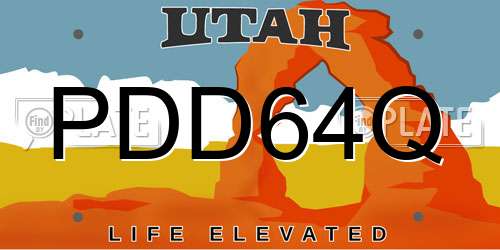 PDD64Q Utah License Plate
