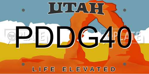 PDDG40 Utah License Plate