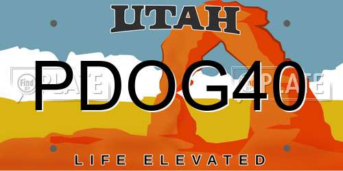 PDOG40 Utah License Plate
