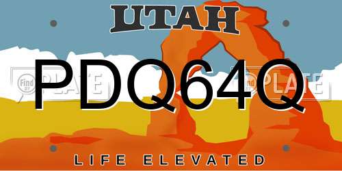 PDQ64Q Utah License Plate