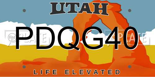 PDQG40 Utah License Plate
