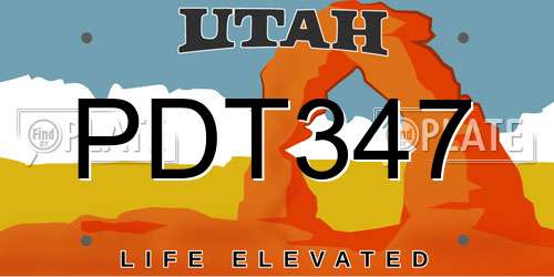 PDT347 Utah License Plate