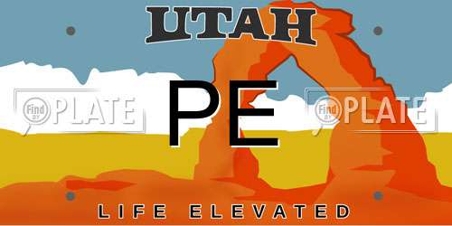 PE Utah License Plate