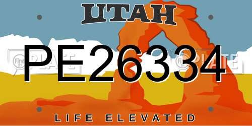 PE26334 Utah License Plate
