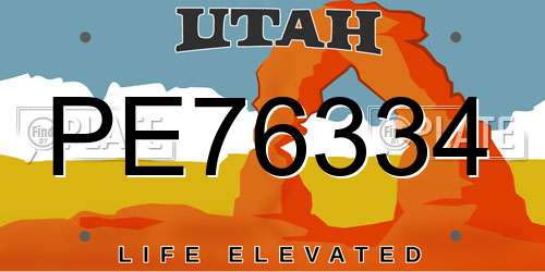 PE76334 Utah License Plate