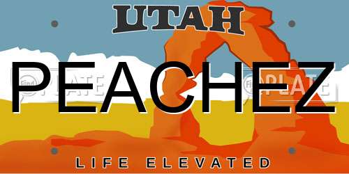 PEACHEZ Utah License Plate