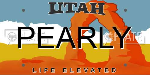 PEARLY Utah License Plate