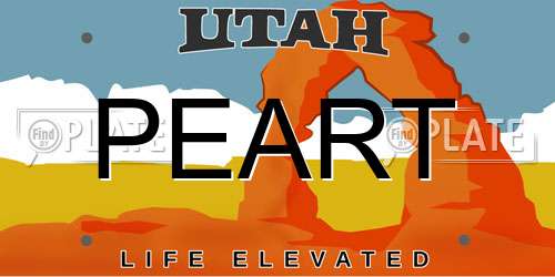 PEART Utah License Plate