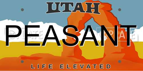 PEASANT Utah License Plate
