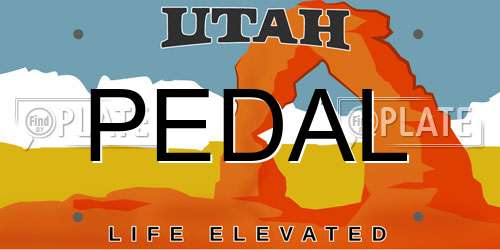 PEDAL Utah License Plate