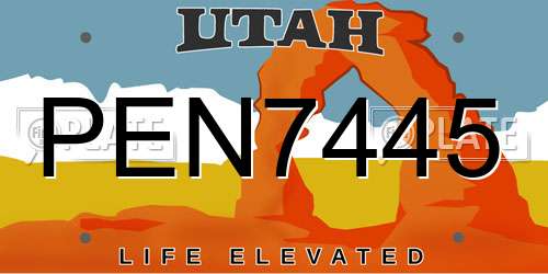PEN7445 Utah License Plate