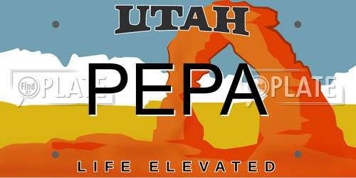 PEPA Utah License Plate