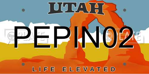 PEPIN02 Utah License Plate