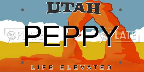 PEPPY Utah License Plate