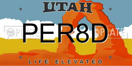 PER8D Utah License Plate