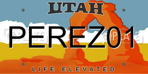 PEREZ01 Utah License Plate